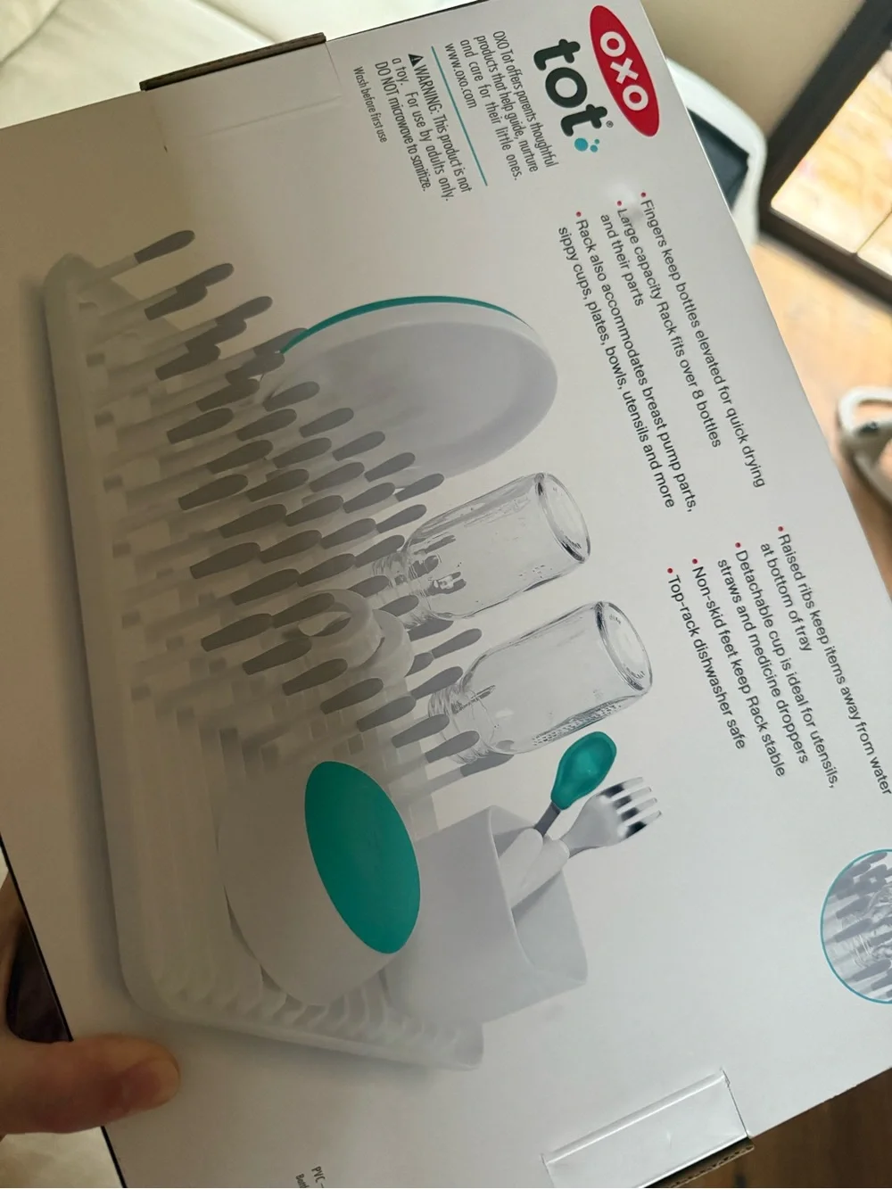 Oxo Tot White and Gray Bottle Drying Rack/ Never been opened